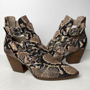 Gianni Bini Jam Out Snake Snake Ankle Boots 8